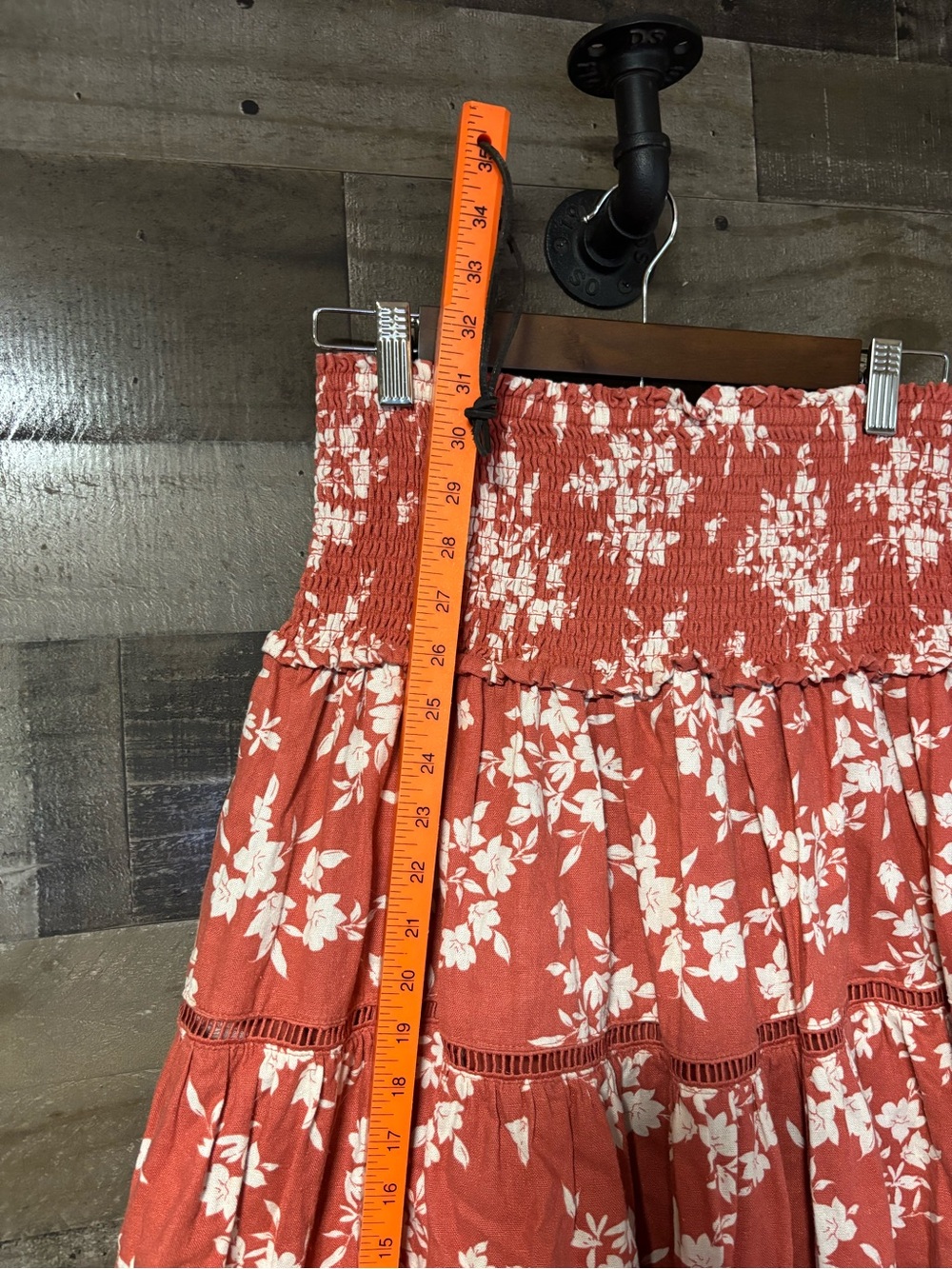 House of Harlow 1960 Rust Floral Tiered Maxi Skirt/ Top Set Medium - Picture 10 of 16